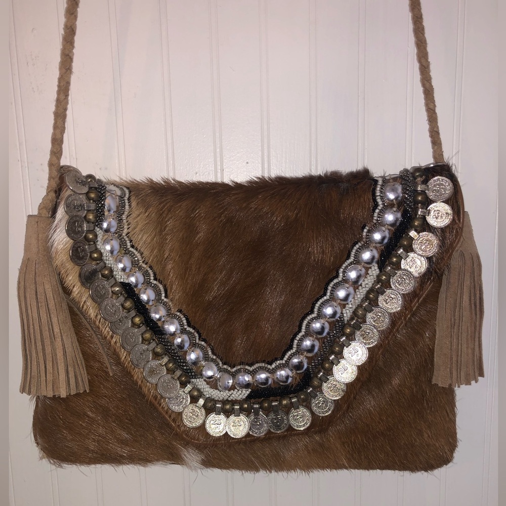Ricki, Leather Hair On Clutch
